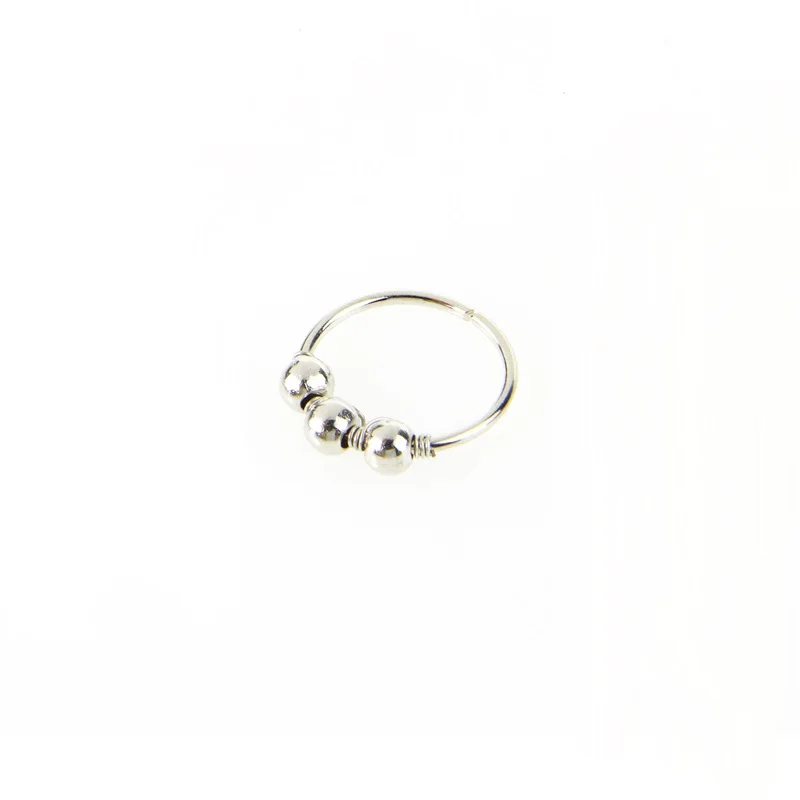 Metal Ball Silver 1 шт., модное регулируемое кольцо в нос, шпильки из нержавеющей стали, кольцо для перегородки, кольцо для пирсинга, кольцо в форме губ для женщин - Окраска металла: Metal Ball Silver