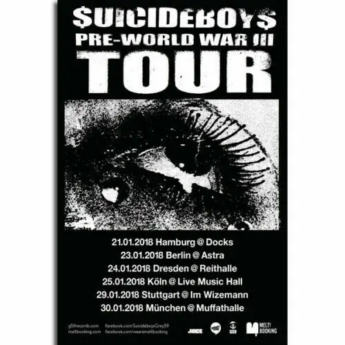 $ UICIDEBOY SUICIDEBOYS Rap Hip Hop Music Tour шелковая ткань яркая декоративная наклейка | Дом и сад