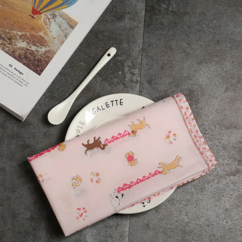 Handkerchiefs Women Kawaii Simple Classic Pocket Square Floral Printed Elegant Vintage Leisure Fashion Womens Chic New Females