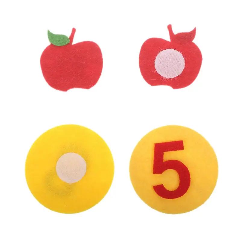 

Child Toys Apple Tree Match Digital Teaching Non-Woven Puzzle Math Toy Creative Educational Toy For Kindergarten Kids