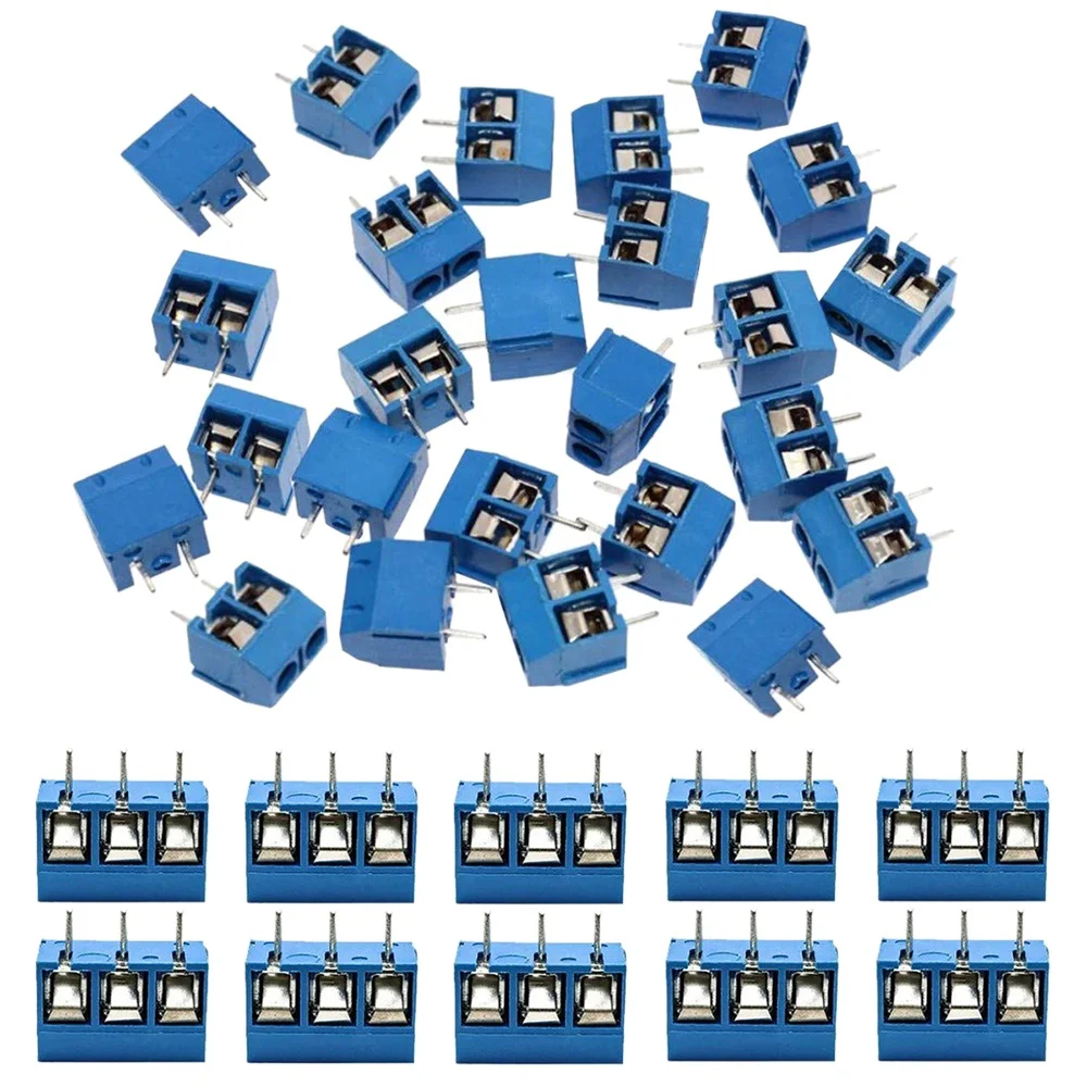 60 шт. 5 мм Шаг 2 Pin и 3 PCB Крепление винтовой клеммный блок разъем для Arduino (50x2 10x3 Pin) |