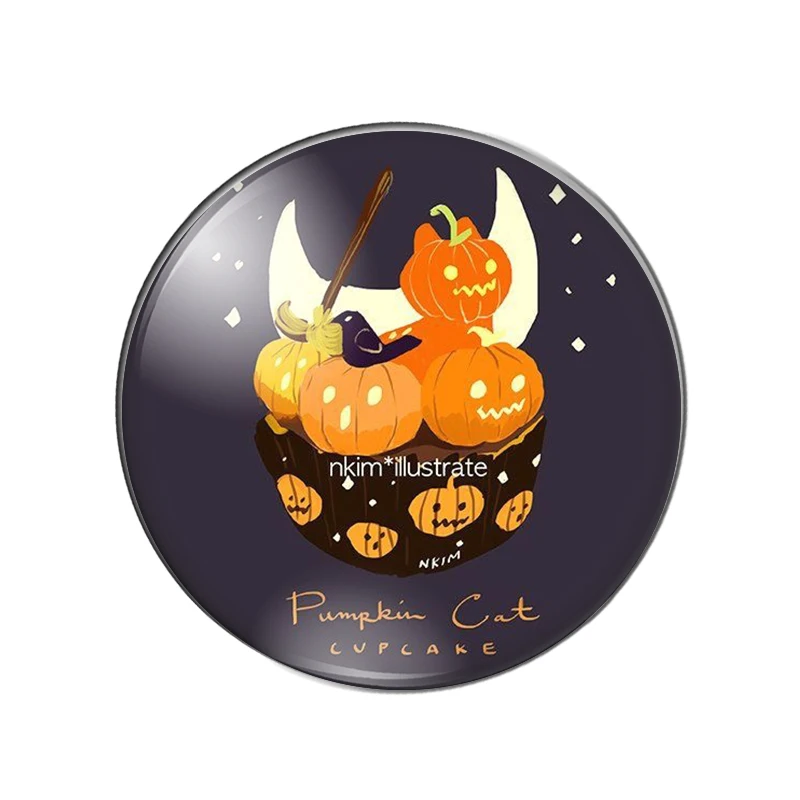 Круглый стеклянный кабошон для фото с изображением тыквы призраков на Хэллоуин 8