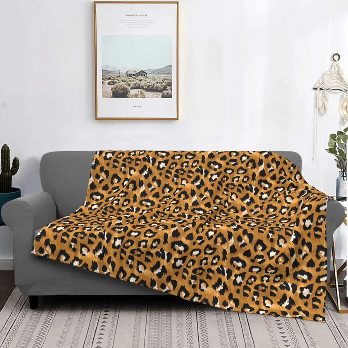 

Cheetah Print Pattern Blankets Fleece Decoration Ultra-Soft Throw Blankets for Bedding Bedroom Plush Thin Quilt