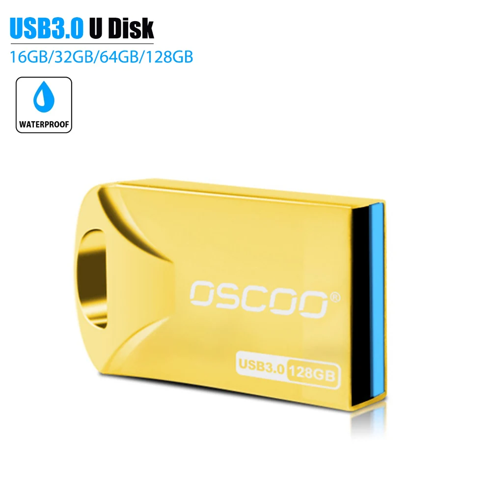 

OSCOO USB Flash Drive Mini Zinc Alloy Waterproof 16/32/64/128GB USB3.0 Disk High Speed Flash Drive for PC Laptop Tablet