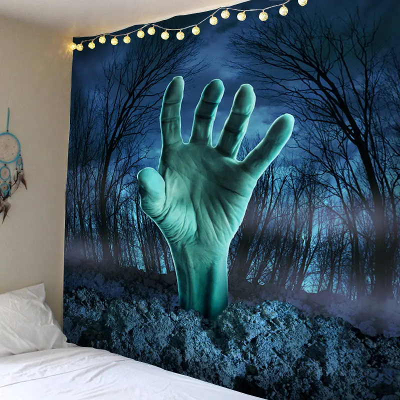 Новейший гобелен с хеллоуинской тематикой настенный мультяшный череп тыква