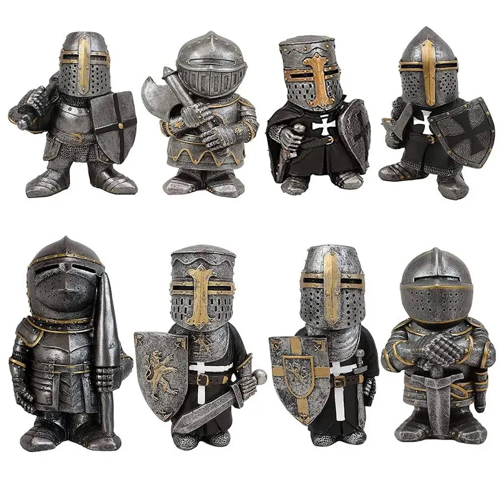 

Knight Gnome Statue Decoration Resin Figurine Ornament Garden Sculpture Home Office Desktop Decor Garden Protector Sculpture