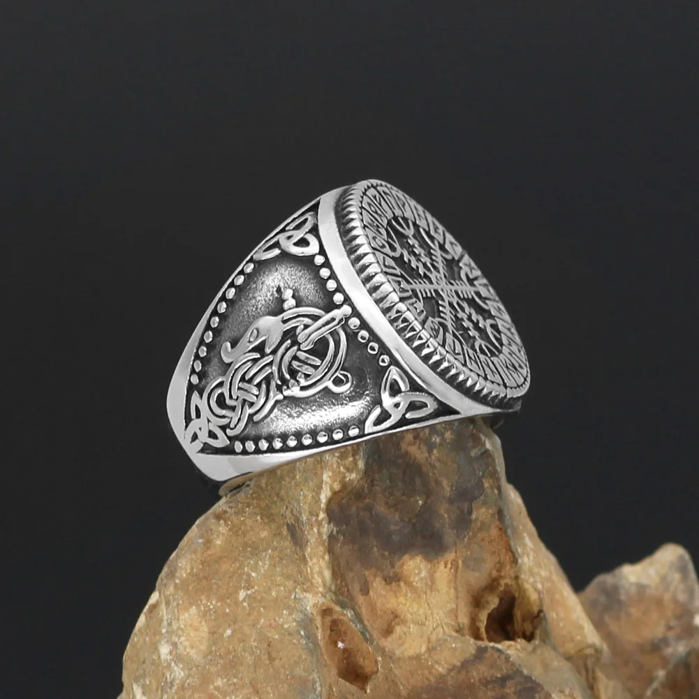 Скандинавский Викинг mjolnir valknut шлем awe Рунический амулет кольцо из нержавеющей