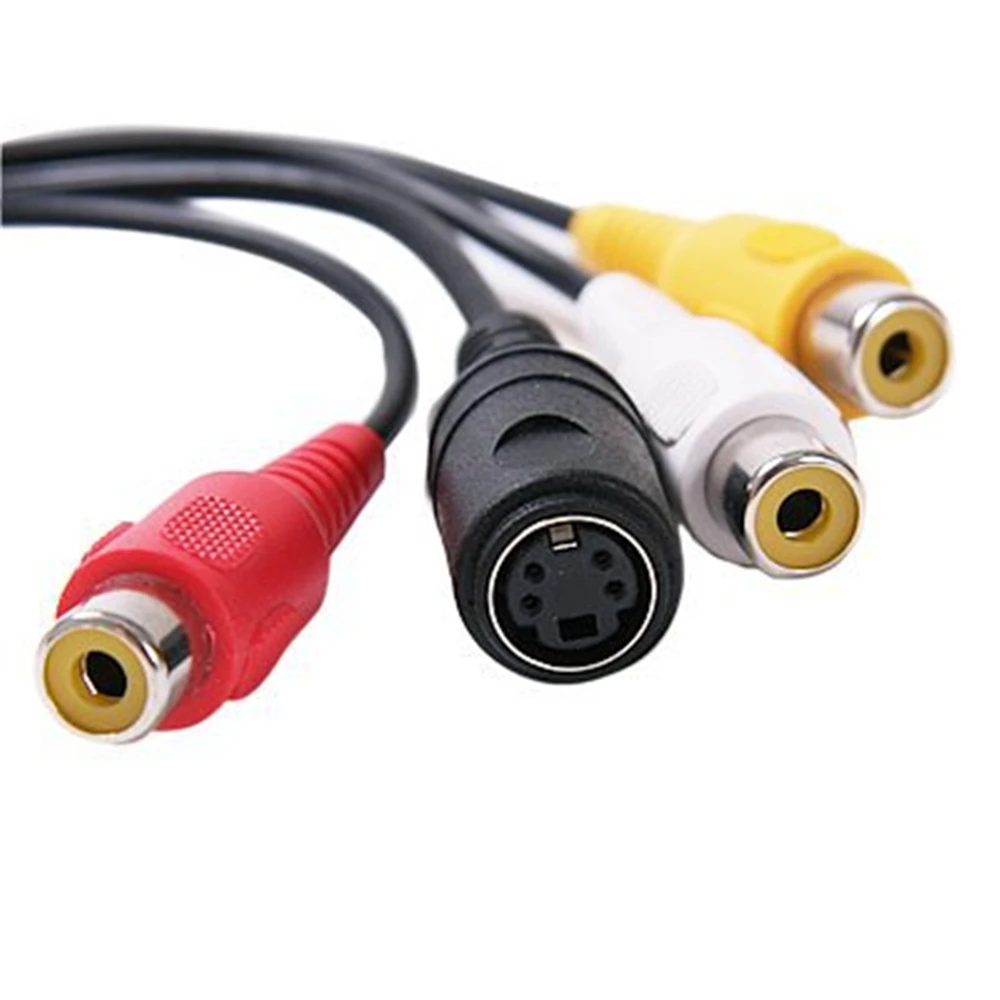 VGA Male To S-Video 3 RCA Female AV разъемы композитный TV Out видео конвертер компьютерный кабель