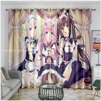 folioone piece anime blackout curtain nekopara japan manga window drapes for boys girls dormitory bay window room decora