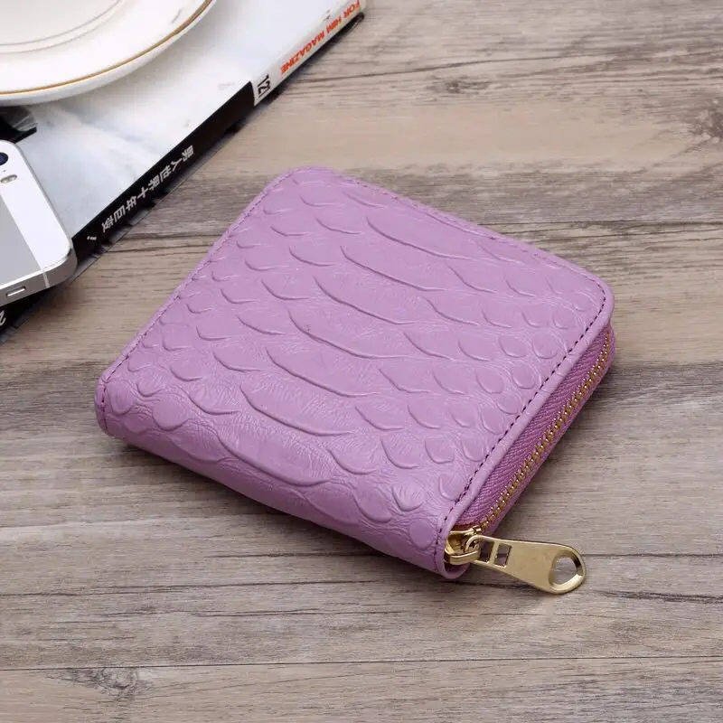 

Women Fashion Genuine Leather Small Wallet Card Holder Case Storage Bag Serpentine Coin Purse Porte Carte Tarjetero Mujer