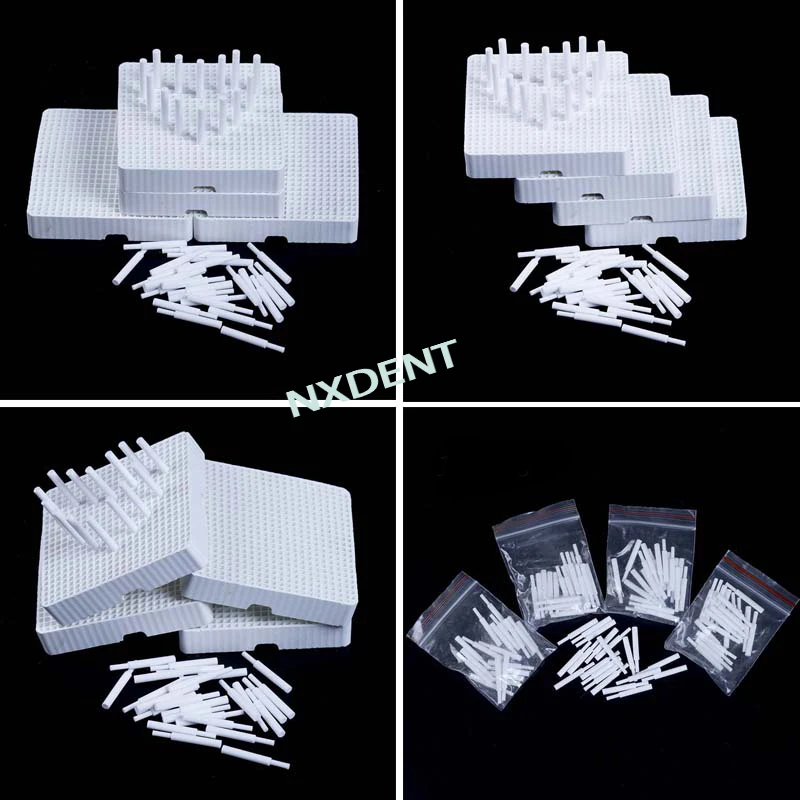 

New 20pcs Zirconia Ceramic Pins with 2Pcs Dental Lab Honeycomb Square Firing Trays For Dental Technician Supplies