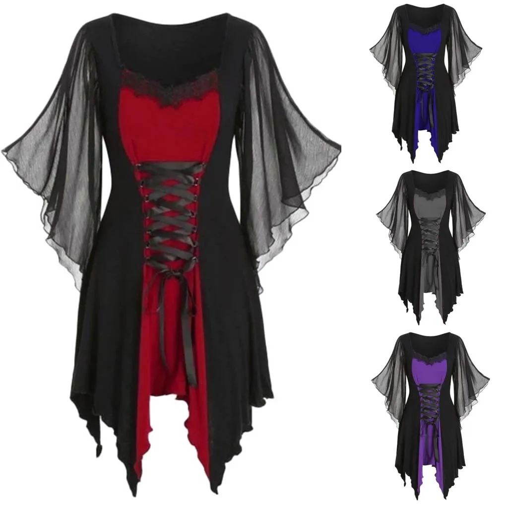 Осенняя женская футболка 2020 женские рубашки в готическом клетку Женская туника