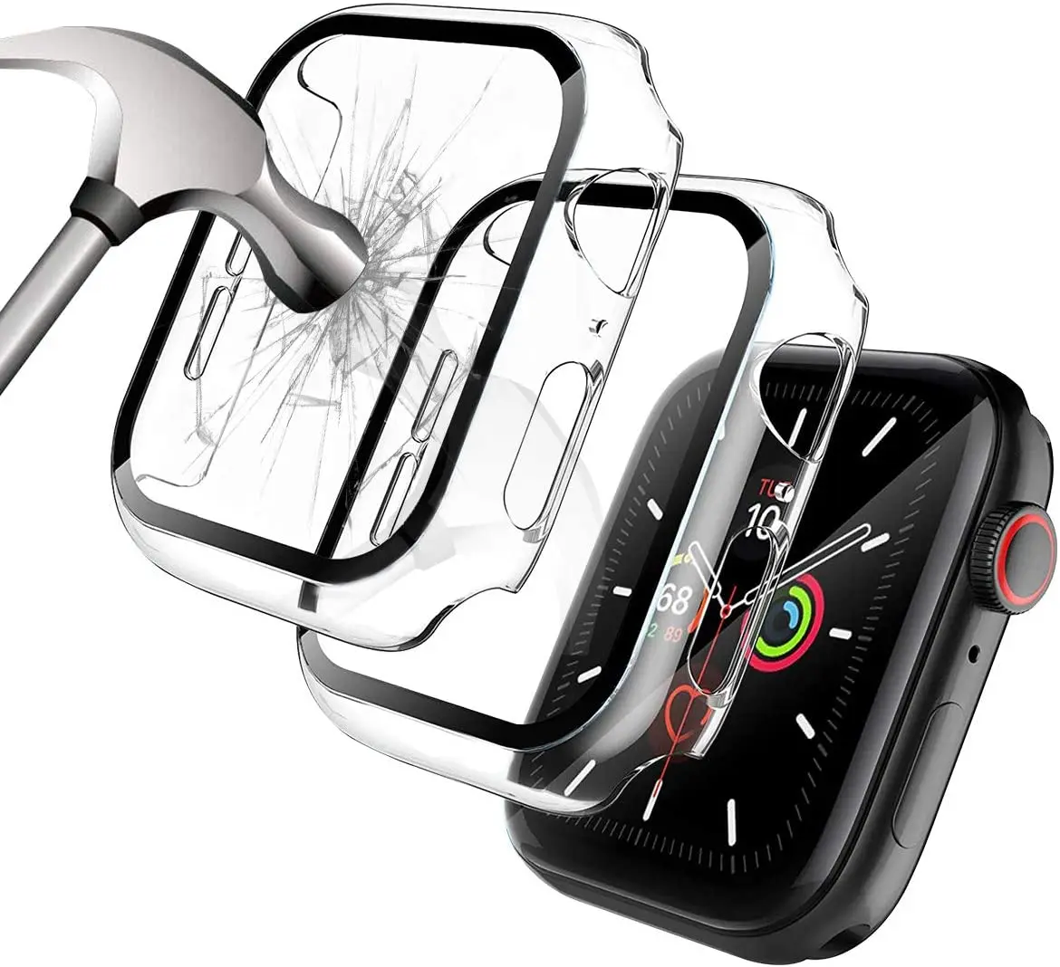 Чехол для Apple Watch Series 6/5/4/SE 40 мм 44 протектор экрана из закаленного стекла жесткий