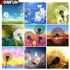 Алмазная живопись HOMFUN, картина сделай сам из квадратныхкруглых страз, Одуванчик, вышивка крестиком, стразы