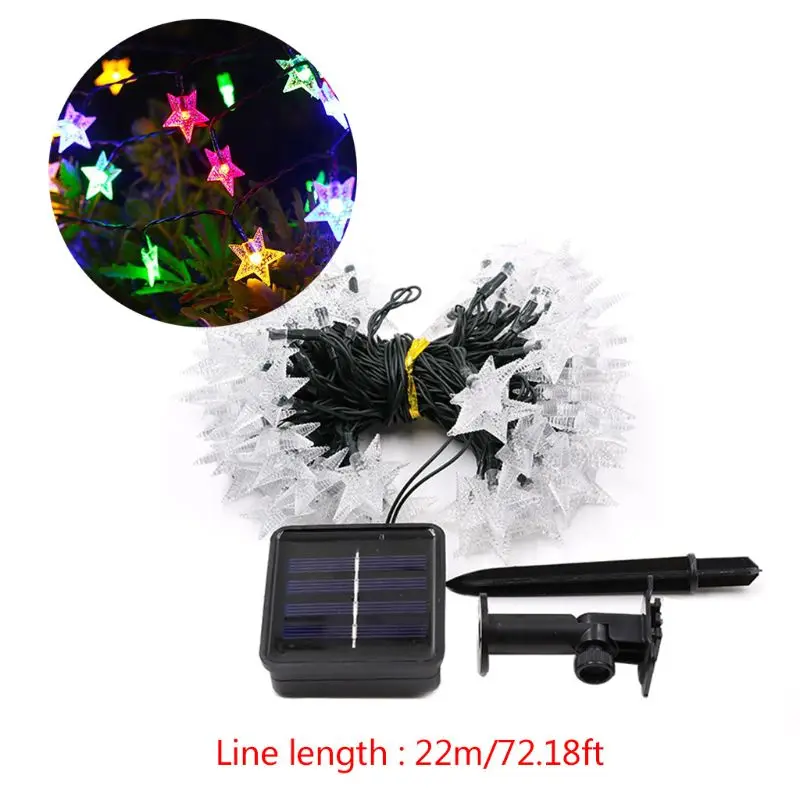 

50 /100/200pcs LED Solar Outdoor Waterproof Starry Light String Garden Landscape Light Christmas Star Lantern