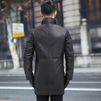 genuine men winter sheepskin warm duck down coat mens leather jacket jaqueta de couro 9484 09yy722