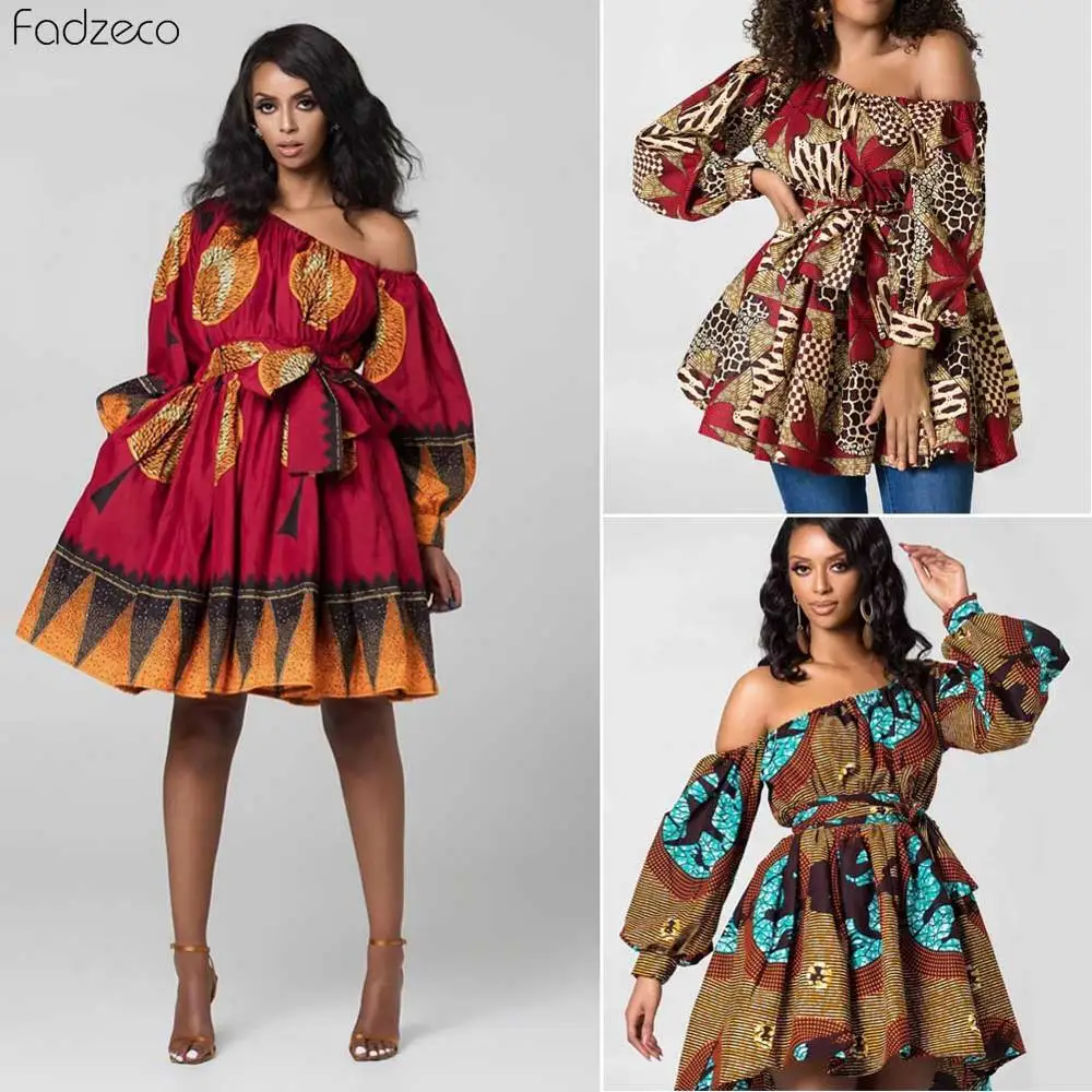Fadzeco летние африканские платья для женщин Bazin Riche новое платье Дашики мини с