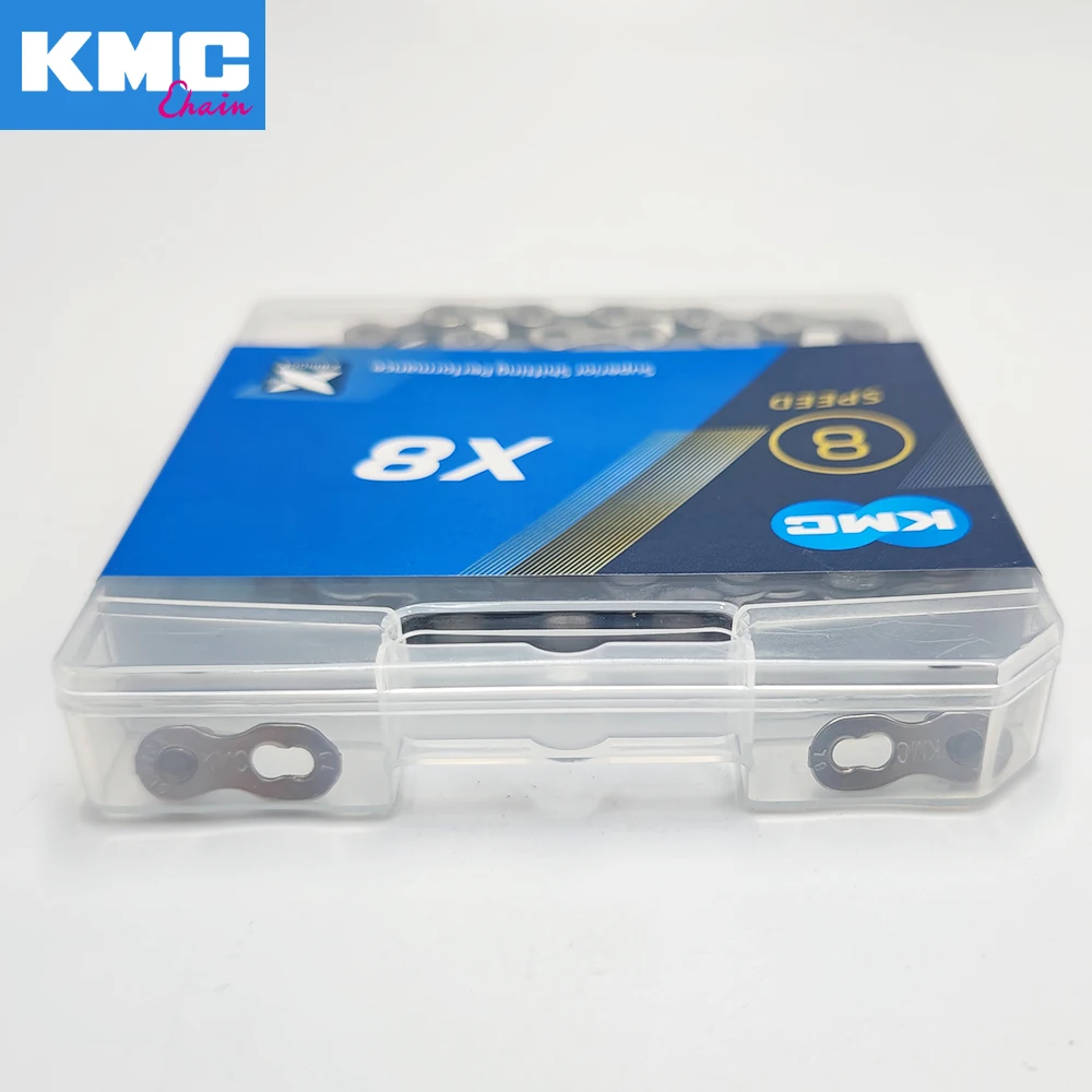 Велосипедная цепь KMC X8 8 скоростей 116 звеньев с быстрым звеньем сверхлегкая 320 г