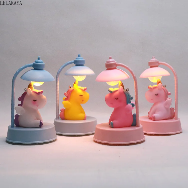 МИЛЫЙ Тоторо фигурку печать смолы музыка ночной Светильник Единорог Фламинго с