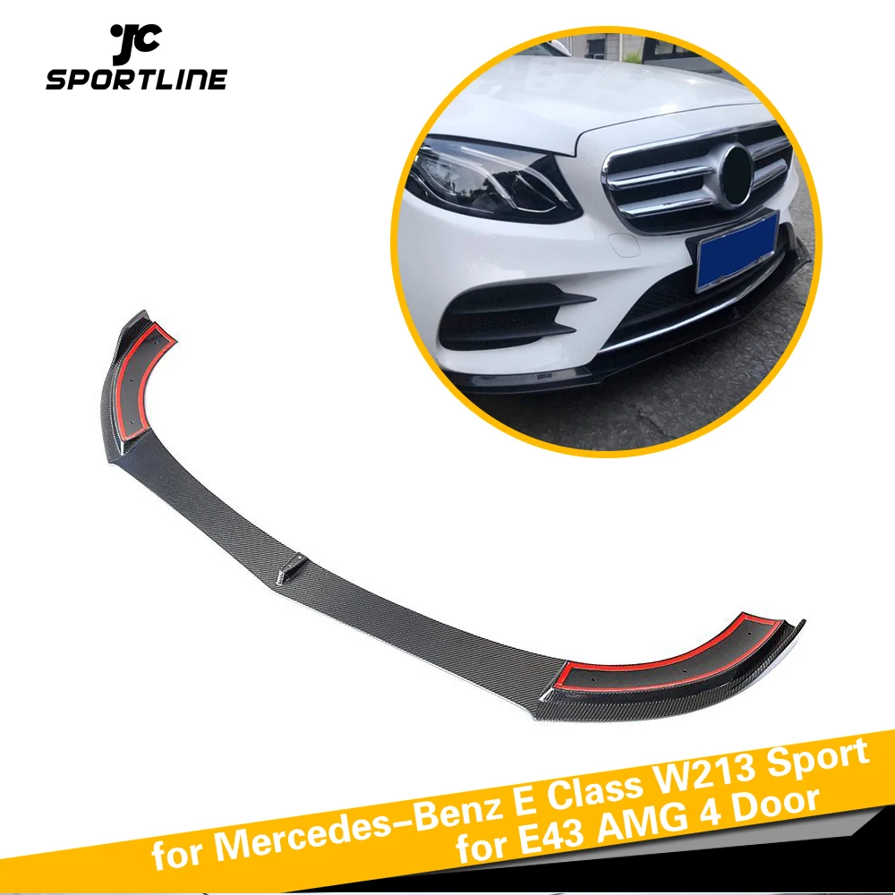 

Передний бампер из углеродного волокна, спойлер, разветвители для Mercedes-Benz E Class W213 4 Door E200 E300 E400 Sport E43 AMG 2016 - 2019