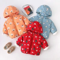 1 7 years new boys girls thick warm coat winter cute cartoon jacket outwear children cotton padded hooded kids clothes