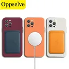 Кожаный чехол со слотом для магнитной карты для iPhone 13 12 Mini Pro Max, деловой Карманный чехол для кредитных карт, встроенный магнитный чехол-держатель для телефона