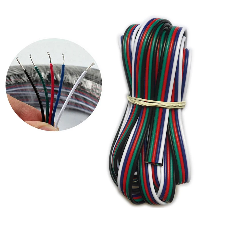 Светодиодный электрический кабель 50/100 метров 2pin 3pin 4pin 5pin 6pin 22 AWG удлинитель для 5050