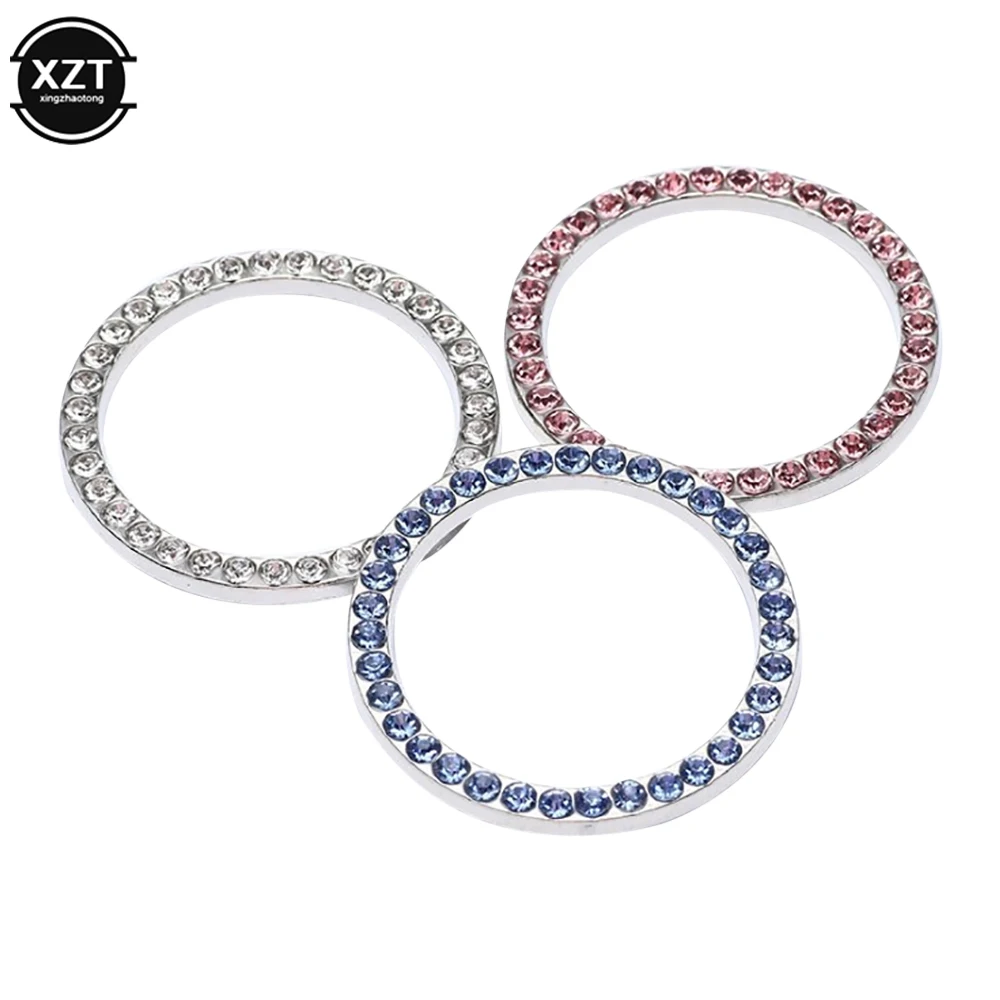 One-click Start Button Decoration Ring Hand-set Diamond Crystal Drill Ignition Circle Sticker Car Interior Accessories | Автомобили и