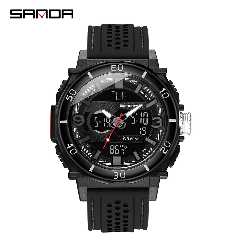 Спортивные часы Для мужчин Лидирующий бренд 50 м Водонепроницаемый термометр