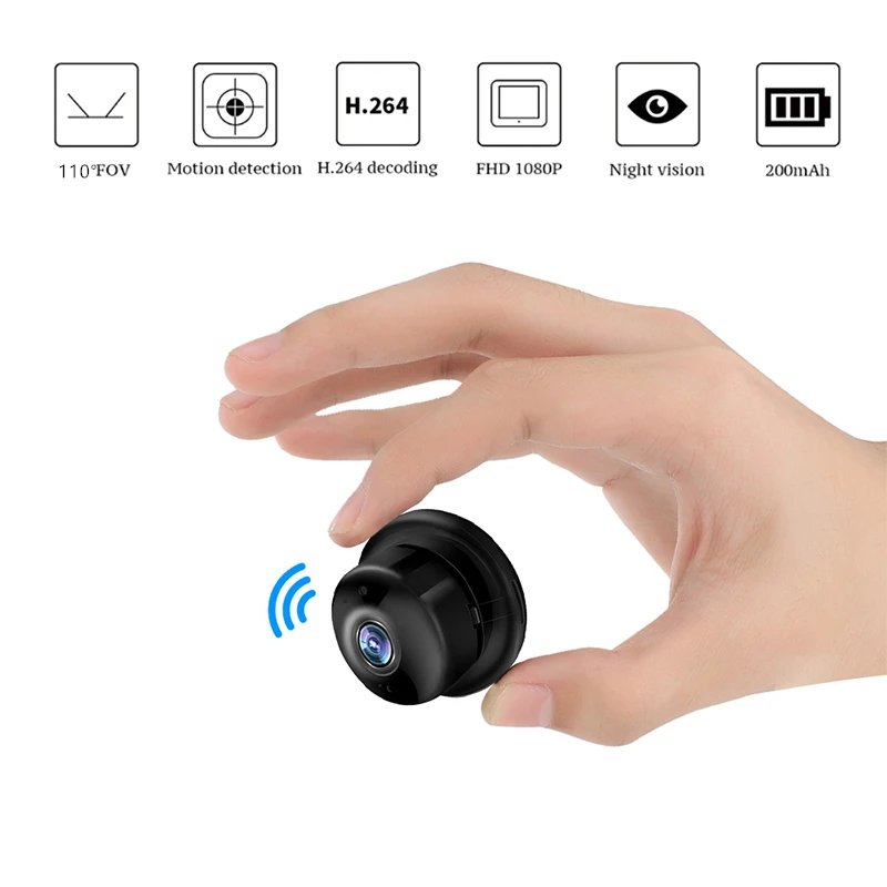 Беспроводная мини WiFi ip-камера для домашней безопасности, 1080 P, HD ИК, ночное видение, микро камера, умное наблюдение, детский монитор, камера