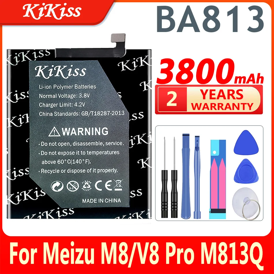 

3800mAh BA813 Phone Battery For Meizu V8 Pro V8Pro M813Q M813H BA 813 Mobile Phone Batteries Accumulator + Free Tools