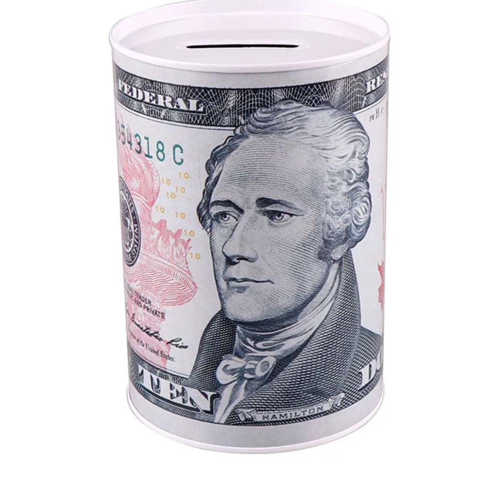 Евро доллар Копилка Сейф цилиндр копилка банки для монет депозит коробки