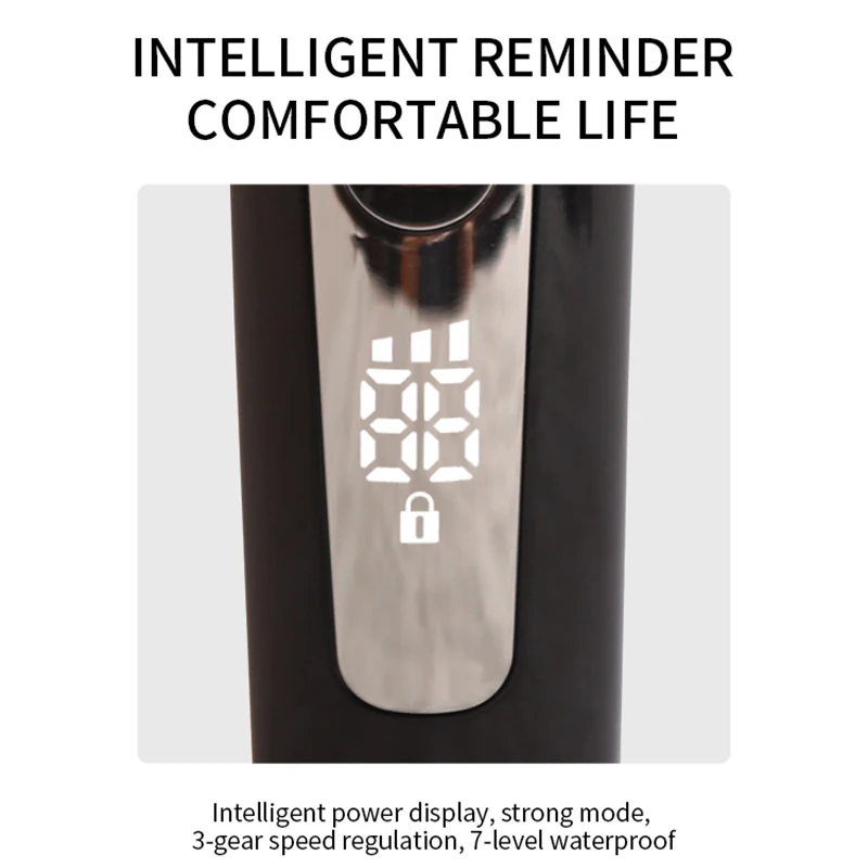 

Electric Hair Clipper Cordless Rechargeable Hair Trimmer 3 Gear Speed Barber Set with LED Display IPX7 Waterproof 5800-6800 rpm