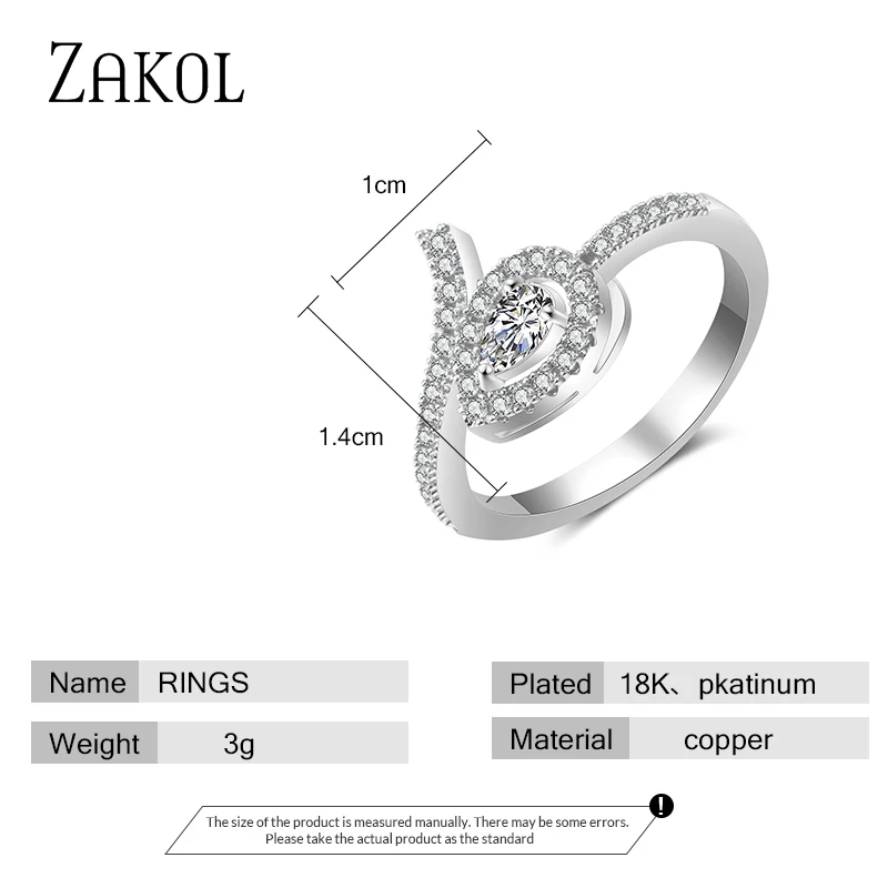 Женское облегающее кольцо с фианитом и микрозакрепкой FSRP2129 | Украшения