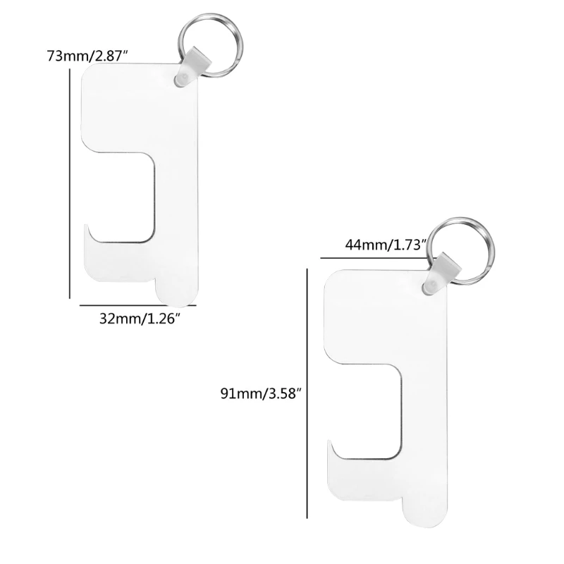

10Pcs Blank Sublimation Heat Transfer Keyring Zero Touch Hand Free MDF Key Chain