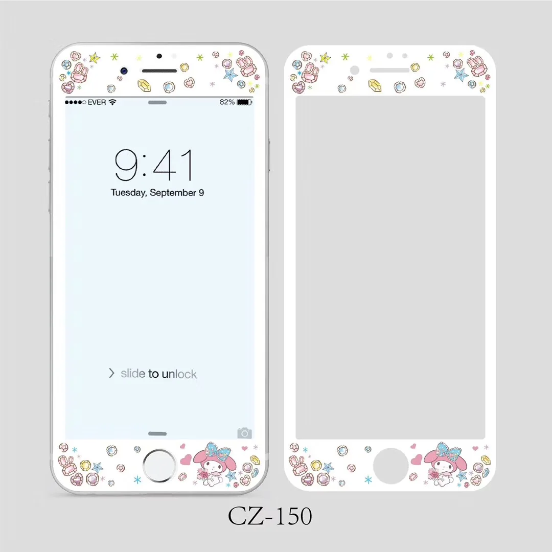 Для iPhone 7 6s 6 8 Plus 3D 9H Передняя защитная пленка из закаленного стекла с мультяшным
