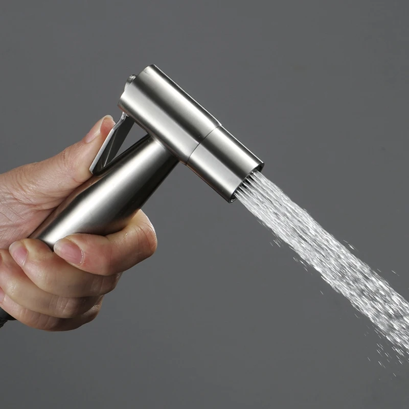 

Hand-Held Bidet Sprayer Set Toilet Flusher Brushed Stainless Steel Bidet Faucet Bathroom Spray Bathroom Shower Head