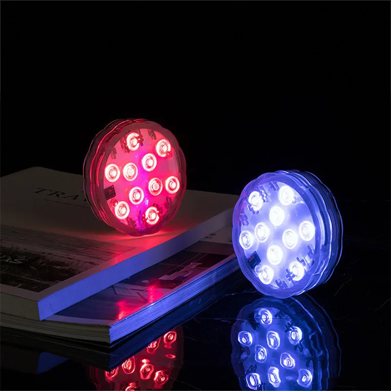 

10 Led Night Lights Remote Control RGB Led Lights Submersible Light Battery Operated Underwater Aquarium Lamp Pool Accessories