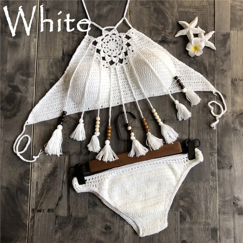 

khaki Bikini Swimming Suit for Women Crochet Bikini Sexy 2 Piece Set Women Brazilian Beachwear Swimsuits String Beach Swimsuit
