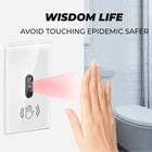 Настенный смарт-светильник ель с пассивным ИК датчиком движения, сенсорная панель с инфракрасным датчиком, нулевой линией огня, Европейский источник питания без касания