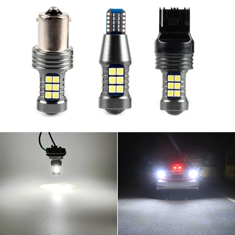 7440 1156 BA15S T20 S25 T15 T16 LED 6000K Белый резервный фонарь заднего хода Парковочные лампы