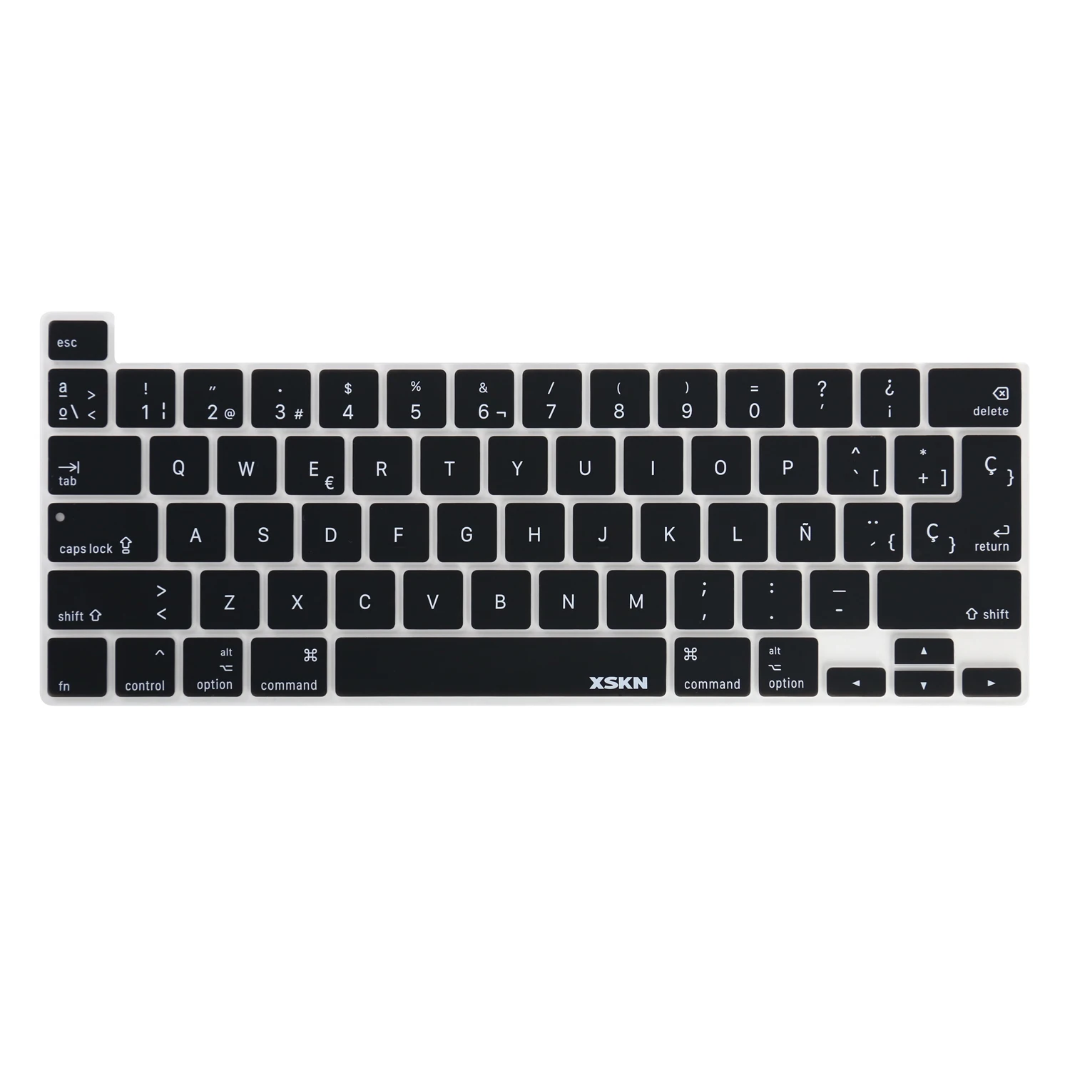 

XSKN Spanish Language Black Silicone Keyboard Cover Skin for 2019 MacBook Pro 16 inch Touch Bar A2141 US and EU Version