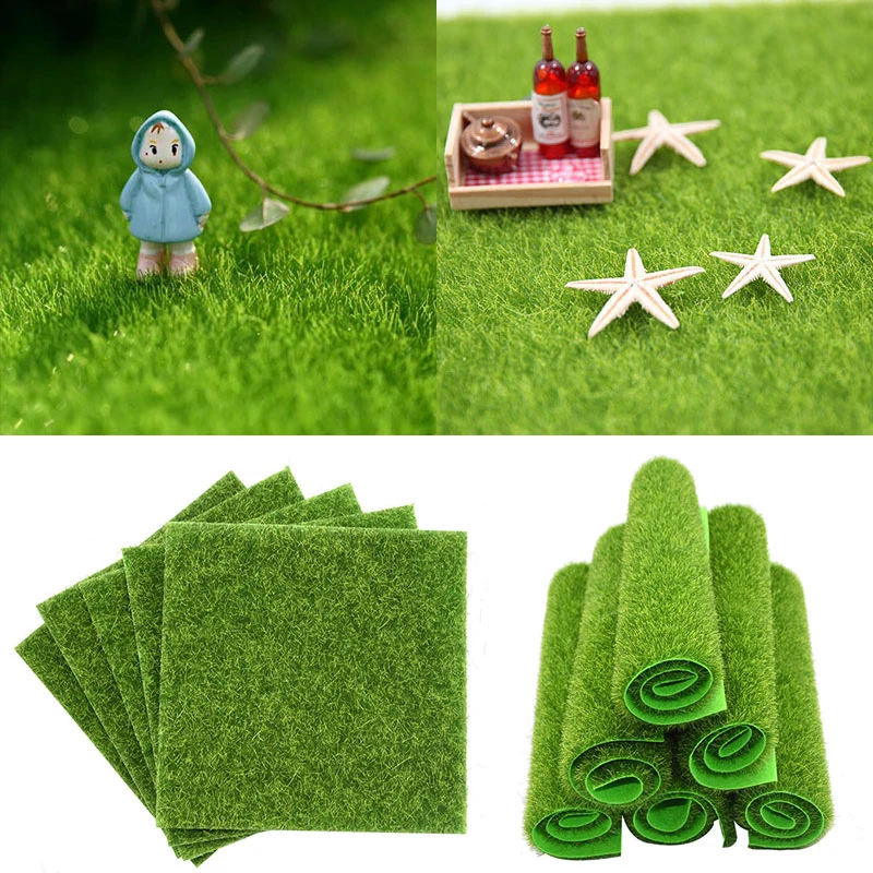 

15/30cm Fake Grass Artificial Lawns Green Turf Grass Carpets Sod Mat For Wedding Garden Home Floor Decoration Moss Decorative 1p