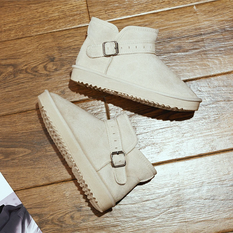 Уникальные мужские зимние ботинки с пряжкой и закрытым украшением