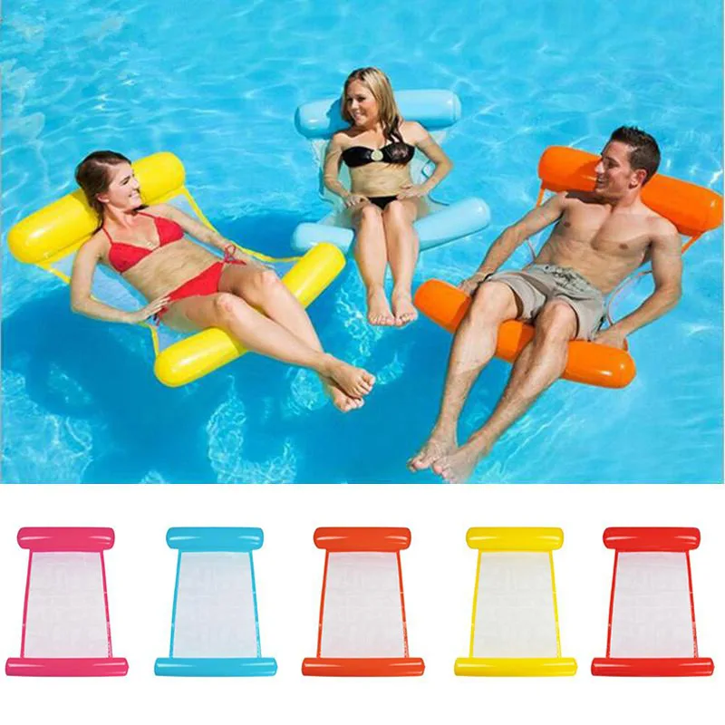 

Water Hammock Inflatable Pool Float Bed 120cmx70cm Lounge Chair Float Beach Swimming Hammock Lounge Bed Kids Adults Ring 5Colors