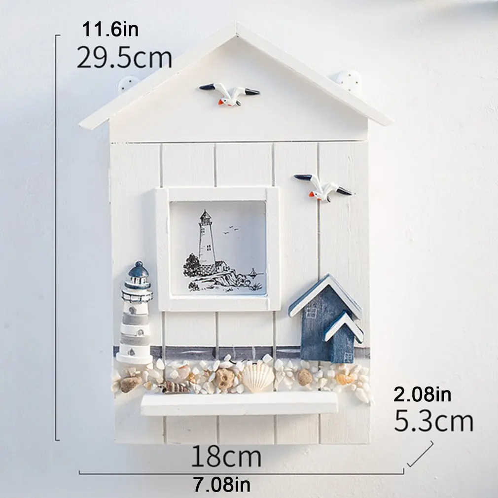 

Creative decoration Mediterranean style key store case key cabinet wall hanging seabird sea tower key house storage case