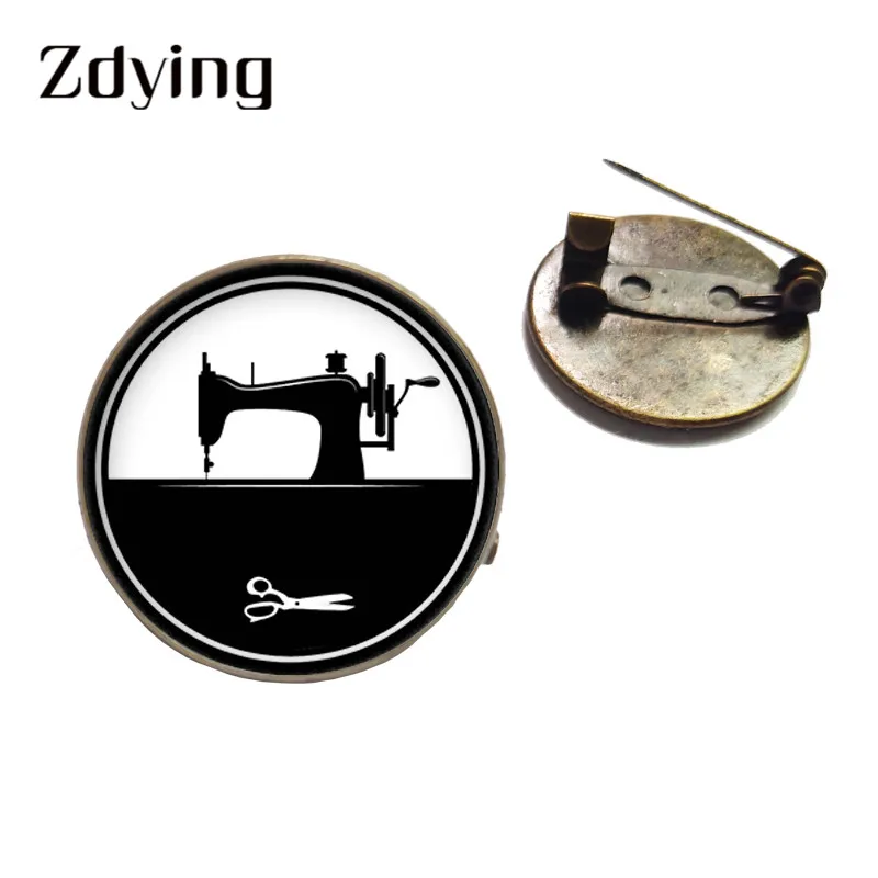 ZDYING старинная швейная машина броши-Ножницы Античная бронзовая шпилька для