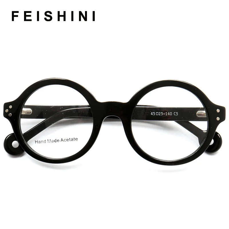 Очки Feishini в винтажном стиле для мужчин и женщин круглые оптические аксессуары