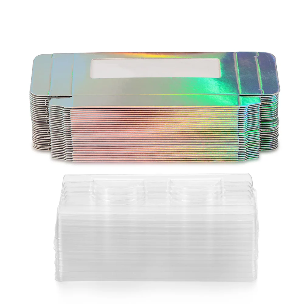 10 шт. голографическая бумага пустая коробка для накладных ресниц с пластиковым