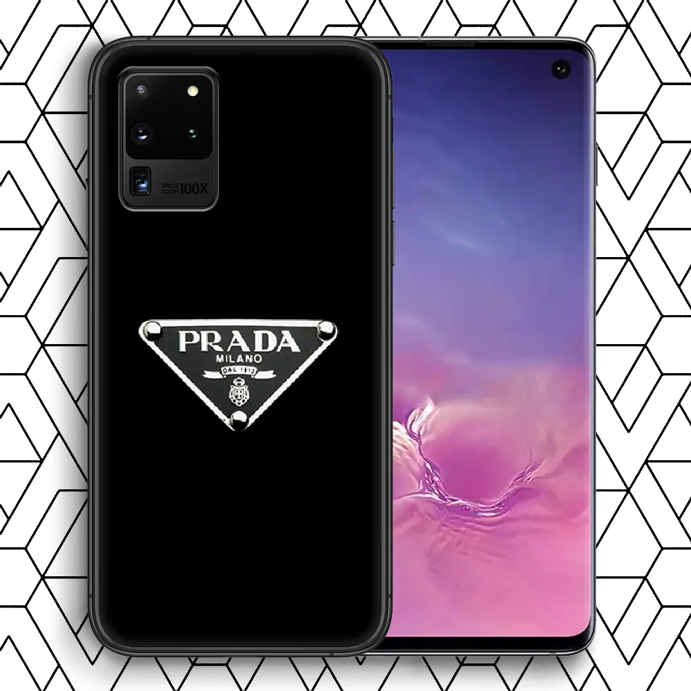 

Italian Luxury Brand Phone Case For Samsung Galaxy Note S 8 9 10 20 E FE Lite Uitra Plus Black Waterproof Tpu Back Silicone